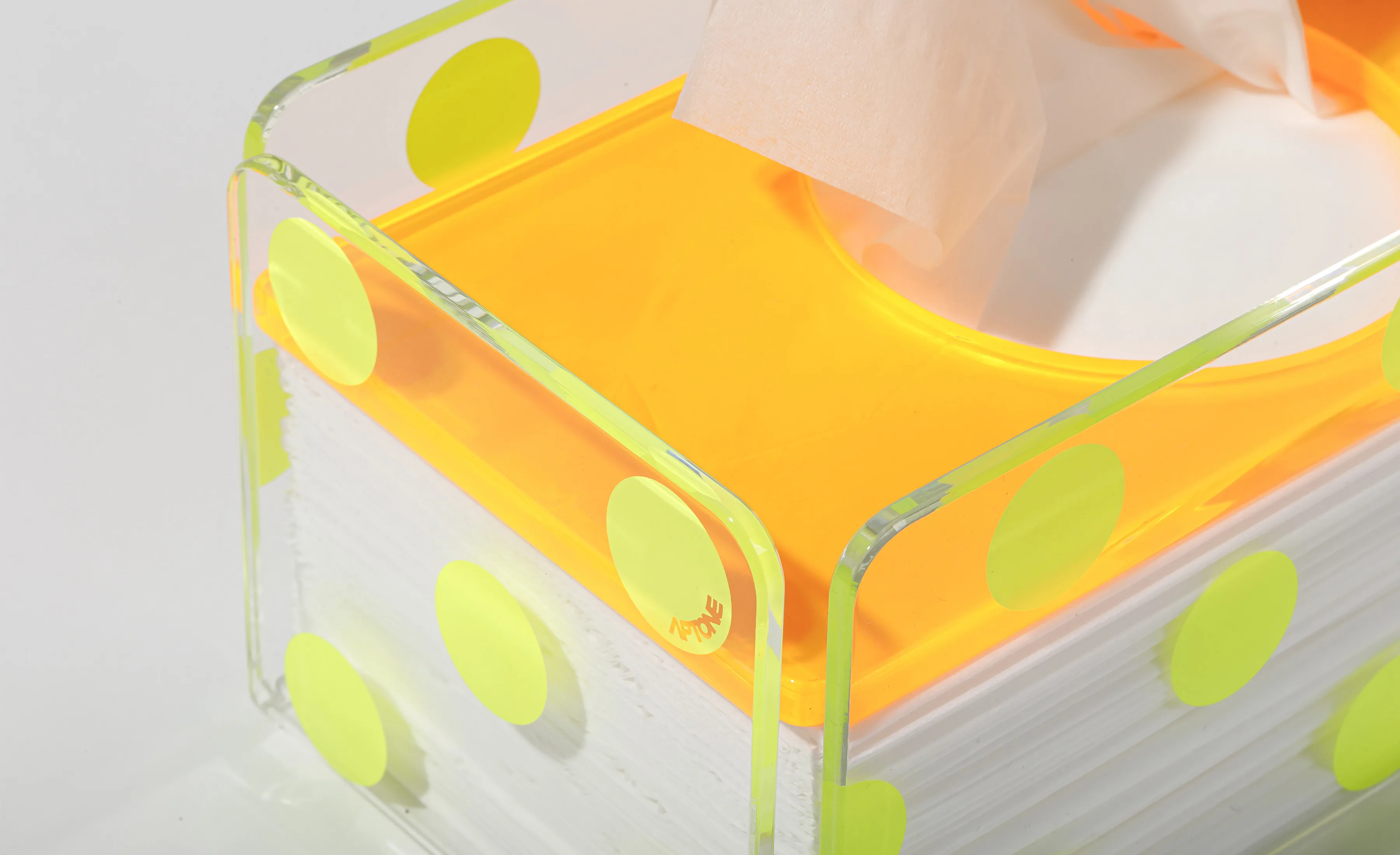 Clear acrylic with graphic dots